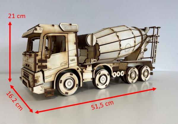 Concret Mixer Truck as 3D large model - dimension